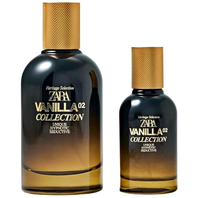 Zara Vanilla Collection 02 Perfume Set for Men Warm Spicy Amber Fragrance with Bourbon Vanilla Notes Elegant Long-Lasting Eau de Parfum Gift Set 100 + 30ml (3.4 + 1.0 fl. oz.)