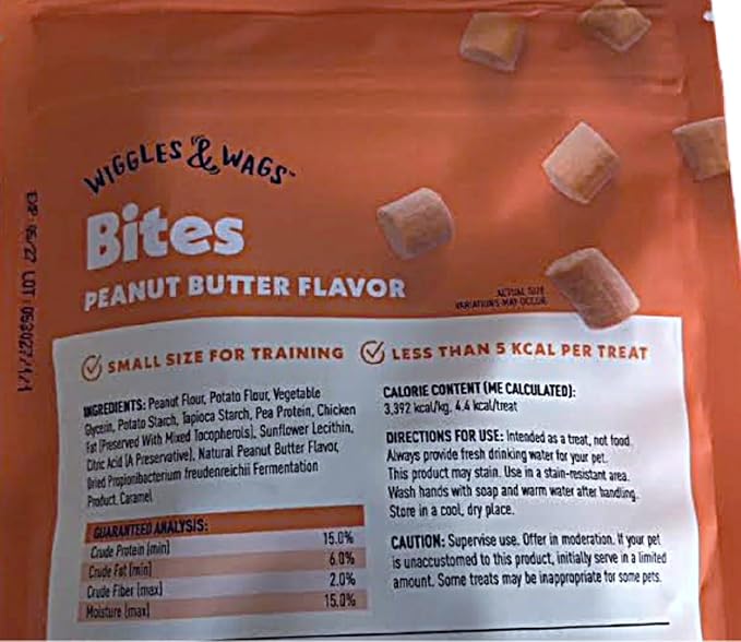 Wiggles & Wags Peanut Butter Training Treats, 1-4 Ounces