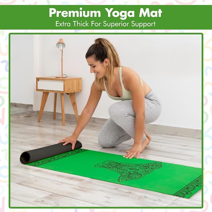 HOME ARCHIVE Premium Yoga Mat 6mm Print Reversible Extra Thick and Large Non Slip Exercise & Fitness Mat for All Types of Yoga Pilates & Floor Workouts (78" x 24" x 6mm Thick)