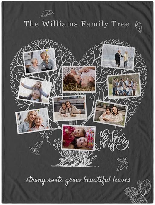 Custom Throw Blanket with Picture Text, Personalized Photo Blanket | Personalized Mothers Day Gifts for Mom from Daughter Son, Birthday Christmas Anniversary Valentine's for Mom Grandma Women