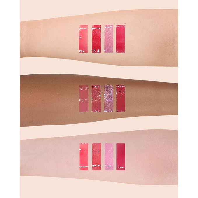 Flower Knows Violet Strawberry Rococo Glowy Lip Gloss,Moisturizing Shimmery Transparent Pink Lip Plumper Oil,Hydrating Lip Tint for Girls&Women,Vegan & Cruelty-Free,0.12 Fl Oz(G03 Berry Bomb)