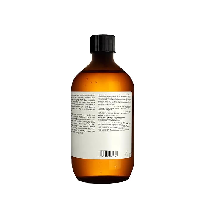 Aesop Resurrection Aromatique Hand Wash Refill | Gentle Cleanser with Orange, Rosemary and Lavender Oils | 500mL / 16.9 oz (Pack of 3)