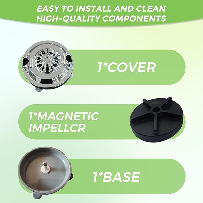 Pipeless Jet Motor Magnetic Head BF-004 Pedicure SPA Chair Part Replacement for LURACO Bathtub Jets Includes Propeller and Cap Silver