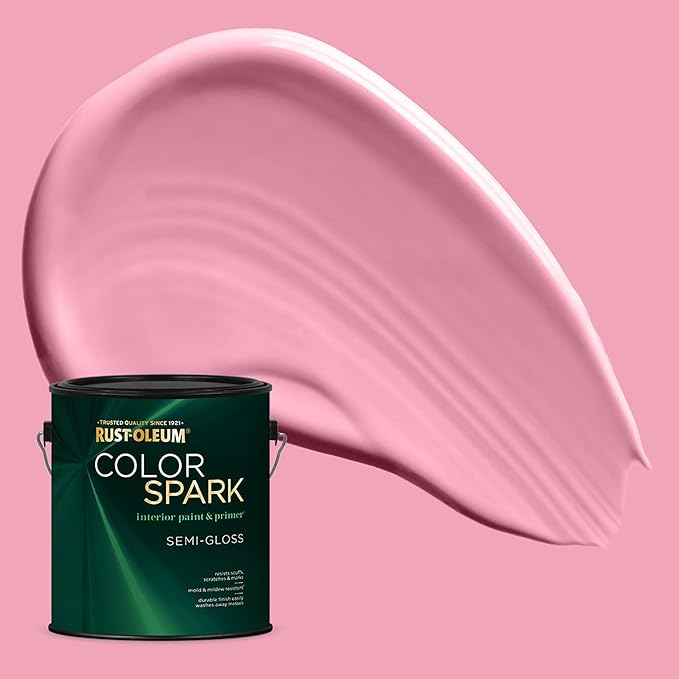 Rust-Oleum Color Spark Interior Paint and Primer in One, Semi-Gloss, Frosé, 1 Gallon