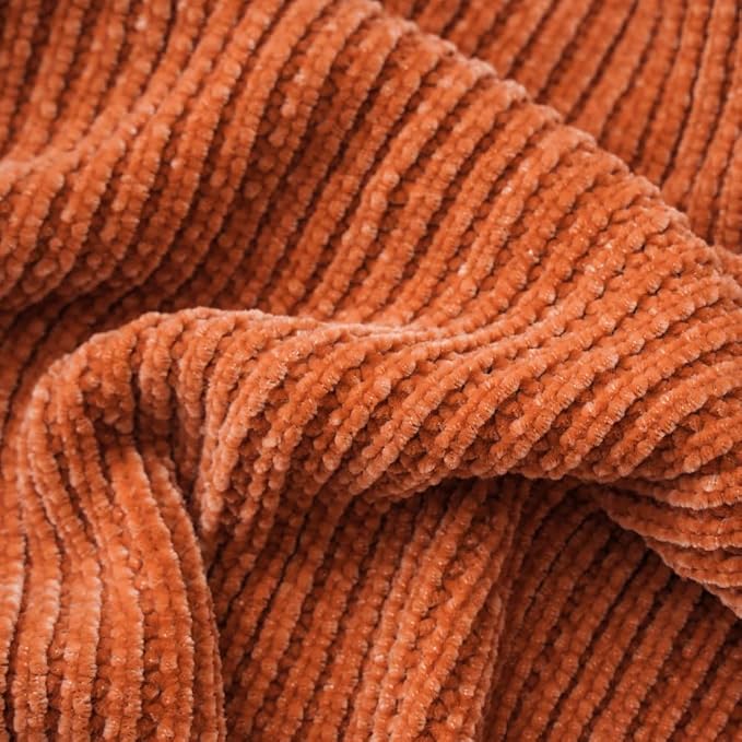 BATTILO HOME Rust Orange Throw Blanket for Couch, 50"x60" | Soft Chenille Knit Blanket with Tassels for Home Decor, Spring Fall Decor Throws for Couch Cover