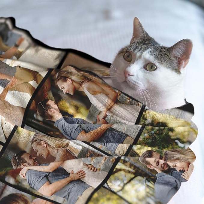 Ships Next Day, Custom Sherpa Fleece Blanket with Photos Text Soft Warm Custom Blanket Personalized Couples Gifts for Boyfriend Girlfriend Customized Picture Blanket Gifts for Christmas Valentines Day
