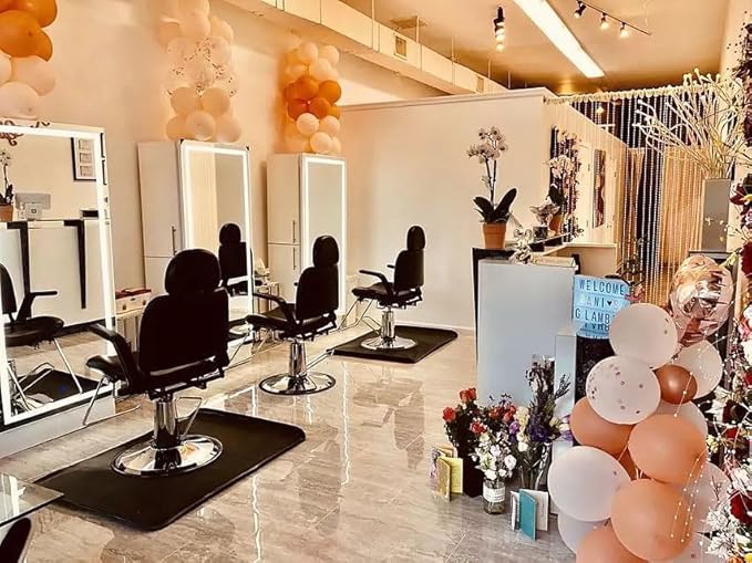 Buy-Rite Sue Reclining Styling Chair - All-Purpose Hydraulic Salon Chair for Hair Stylists & Barbers, Adjustable Headrest, 150° Recline, Heavy-Duty Chrome Base, SY-6769AP