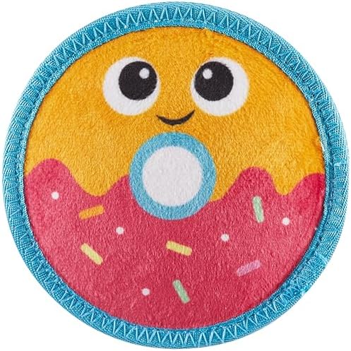 Outward Hound Tough Skinz Durable Chew Plush Squeaky Dog Toy, Donut, 5.1"