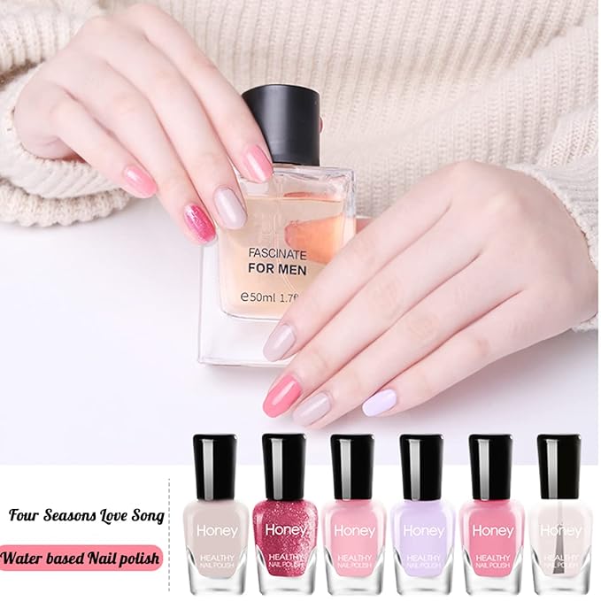 Non-Toxic, Easy Peel Off, Fast Dry Nail Polish Set - Eco-Friendly & Organic Water-Based for Women, Teens, Kids (12 Bottles)