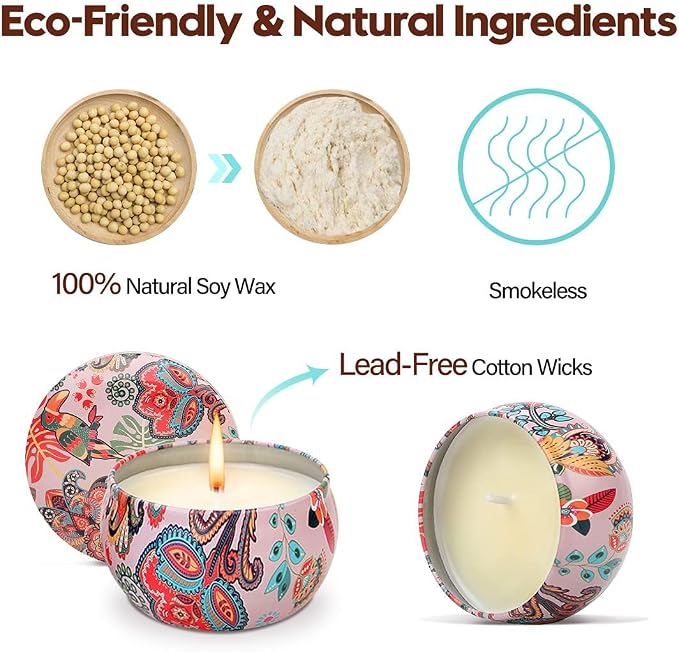 Scented Candles Gift Set for Women, Primevolve 12 Pack 2.5 Oz Soy Wax Travel Tin Aromatherapy Candles for Home Scented, Perfect for Birthday, Christmas, Stress Relief, Spa, Bath, and Home Decor