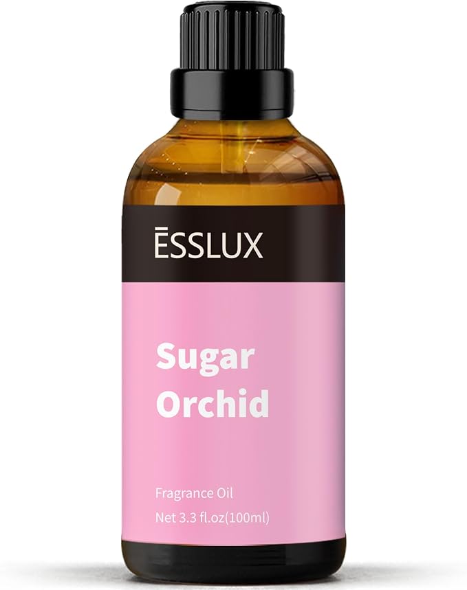 Sugar Orchid Fragrance Oil, ESSLUX Essential Oils for Candle Making 100ml 3.3 oz, Inspired by Yara Perfume Oils for Home for Diffuser, Massage, Soap, Large Single Scented Oils