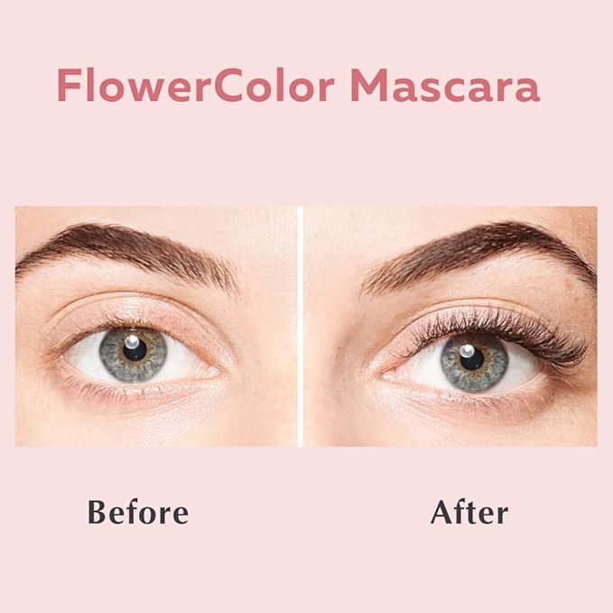 Ecco Bella FlowerColor Organic Mascara – Ideal for Sensitive Eyes – All Natural, Vegan & Waterproof – Clean Brown Mascara, Long-Lasting, Smudge-Free & Gluten-Free for Beautiful Lashes