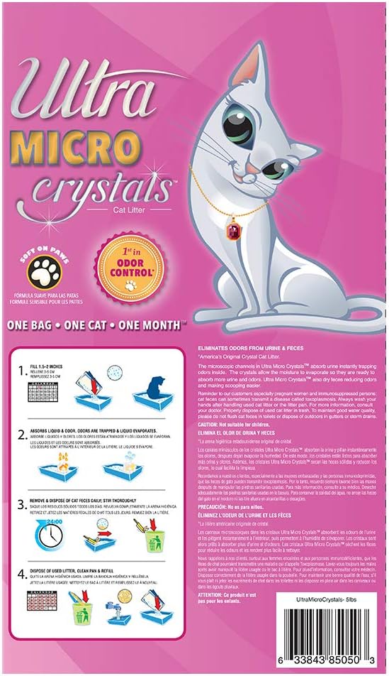 Ultra Micro Crystals UNSCENTED Premium Non-CLUMPING CAT Litter, 5-LB Bag (Pack of 2)