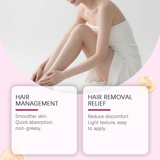 MQN Natural Hair Removal Oil & Inhibitor Cyperus Rotundus Oil to Slow Body Hair Growth for Women & Men, Soothes Skin, 60ml, All Skin Types