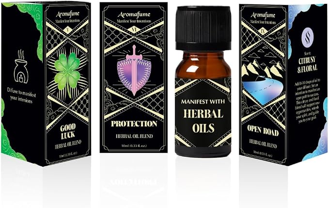 Good Luck, Protection & Open Road Oils | 3 x 10ml | Ideal for Strengthening Protection, Removing Negativity etc| Manifestation & Mindfulness
