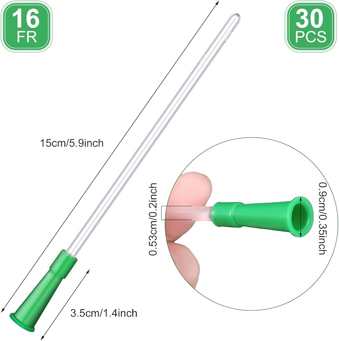 Nuanchu PVC Replacement Tubings Supplies Tubes Kit Clear Replacements Hose with Flexible Rounded End for Smooth Insert(16 FR,30 Pieces)
