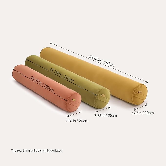 Body Pillow for Adults,Long Round Pillow,Big Cylindrical Pillow,Large Full Bolster Pillows for Side Sleepers (Honey Yellow, 39.37"*7.87")
