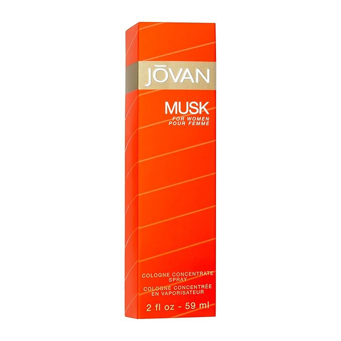 Jovan Musk for Women Eau de Cologne Spray 2 fl oz (Pack of 1), Sexy Perfume for Women, Notes of Jasmine, Amber, and Neroli, Women's Fragrance, Long Lasting, Everyday Fragrance, Travel Size