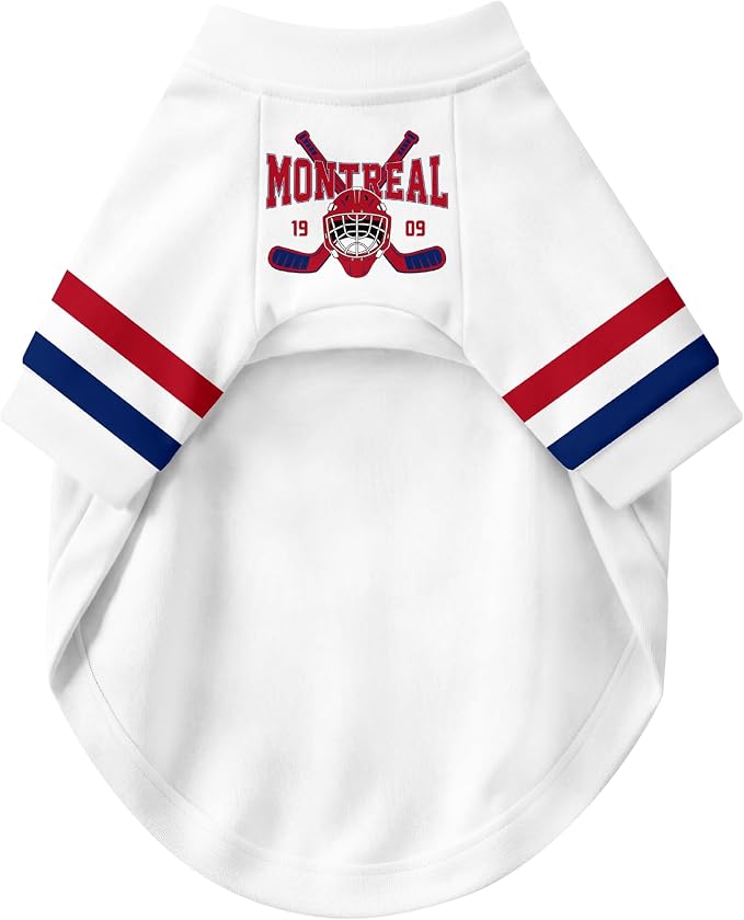 Montreal Dog Clothes Personalized Pet T Shirt for Dogs Gift | Custom Name Number Jersey Style Pet Shirt for Dog
