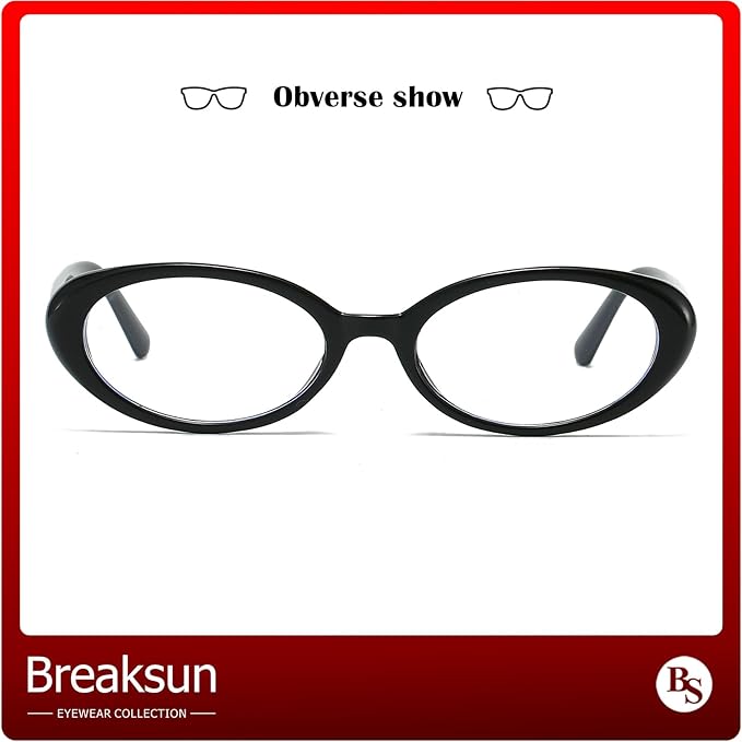 Breaksun Retro Oval Sunglasses for Women Men Fashion Small Oval Sunglasses 90s Vintage Shades