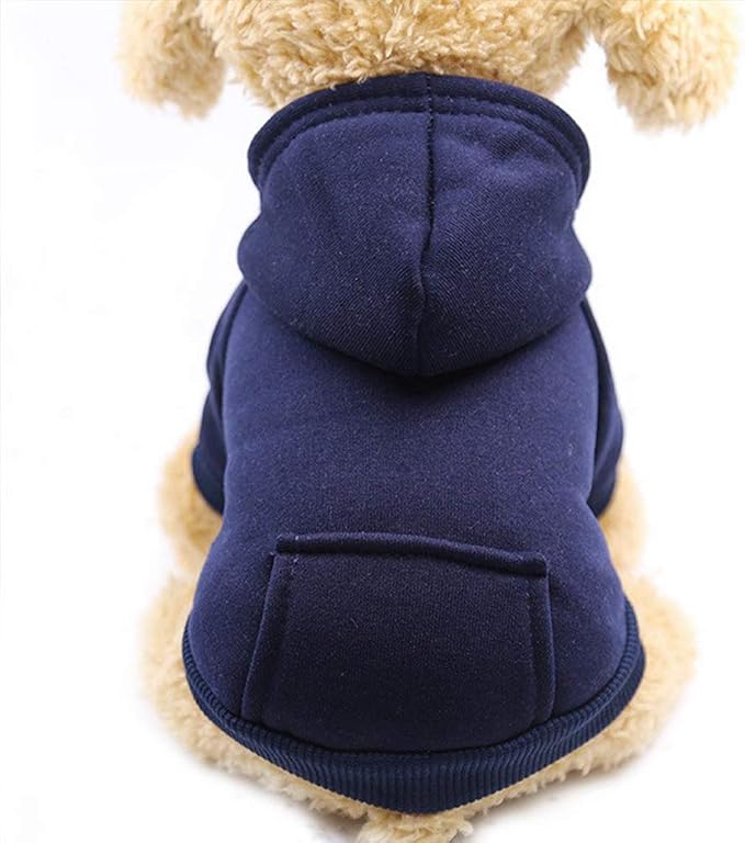 Soft Dog Hoodies for Small Dogs, Warm Fleece Puppy Clothes with Pocket | Jecikelon cold weather coat, cute puppy costume, breathable sweatshirt for dogs girl & boy, machine washable, easy on & off