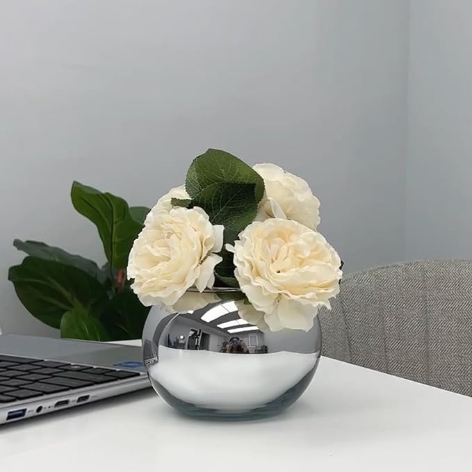 SNDEC Office Desk Accessories, 4.2'' Cubicle Mirror to See Behind You, Corner Monitor Mirror for Desk, Silver Aesthetic Cubicle Decor for Work, Cubicle Privacy Must Haves