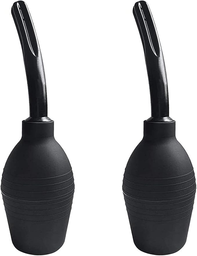 Abyclean 2 Pack Anal Douche Enema Bulb Vaginal Douche Enema Cleaner for Women’s or Man’s Health (310ml Black)