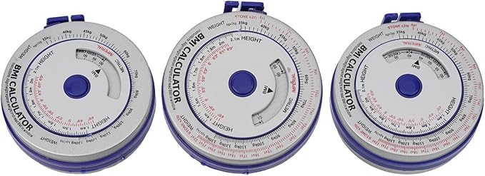 BMI Body Mass Index Retractable Tape Measure, Push-Button Locking Diet Tool for Waist Hip Arm Chest Thigh, Accurate Plastic Ruler for Fitness Tracking, 150cm/200cm(3PCS blue)