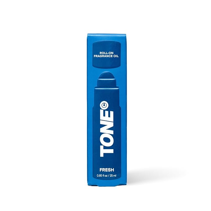 TONE Roll-on Fragrance Oil for Men, Fresh, Fragrance Oil with Notes of Amber, Bergamot, and Jasmine, 0.85 fl oz