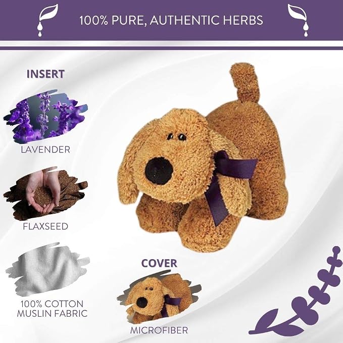 Sonoma Lavender Microwaveable Aromatherapy Pillow, Lucky the Puppy, Lavender Scented