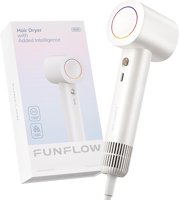 Kids Hair Dryer Mini, Lightweight 0.64lb High-Speed Blow Dryer with Smart Temperature Control & 600M Negative Ions, Compact Travel Hair Dryer for Kids, Adults & Seniors