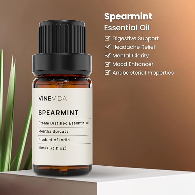 VINEVIDA Spearmint Essential Oil 10 mL - Undiluted Candle Scent DIY Scents for Candlemaking Soap Making