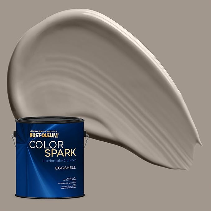 Rust-Oleum Color Spark Interior Paint and Primer in One, Eggshell, Hammerhead, 1 Gallon