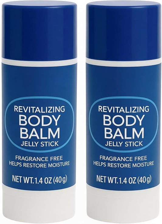 Fragrance Free Body Balm Stick with Petroleum Jelly - 2 Pack Moisturizing Travel Size Balm for Dry Skin - Mess-Free Application & Deep Hydration - 1.4oz Each Portable Skin Care Stick