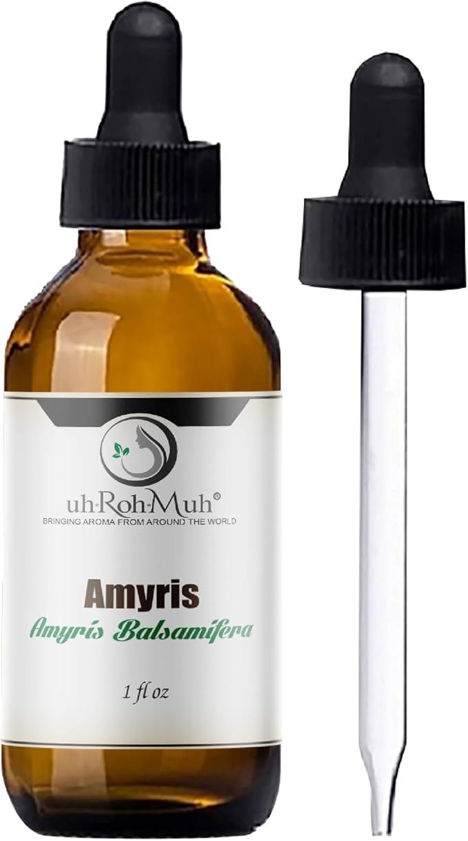 Pure Amyris Essential Oil – 100% Natural Steam-Distilled Amyris Balsamifera Oil from Haiti – Warm Woody Balsamic Aroma for Diffusers, Candles, Perfumes, Massage Blends, Skincare & Aromatherapy – 1oz
