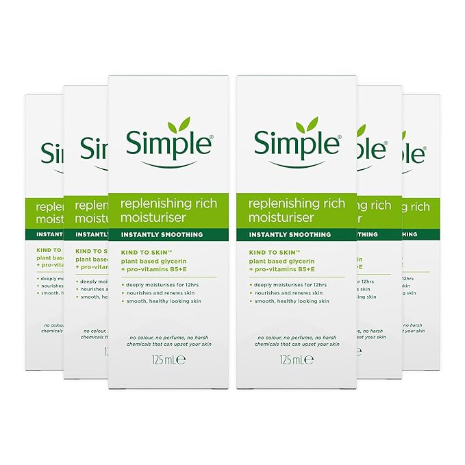 6 x Simple Kind to Skin Replenishing Rich Moisturiser 125ml