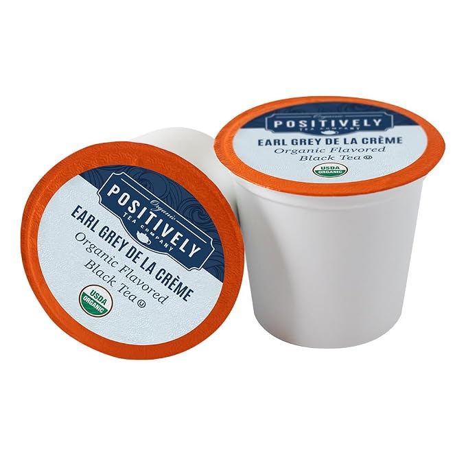 Organic Positively Tea Company, Earl Grey De La Crème Black Tea, K-Cup Compatible, 24 Pods