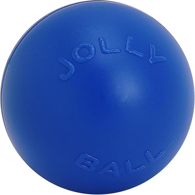 Jolly Pets Push-n-Play Ball Dog Toy, 6 Inches/Medium, Blue (306)