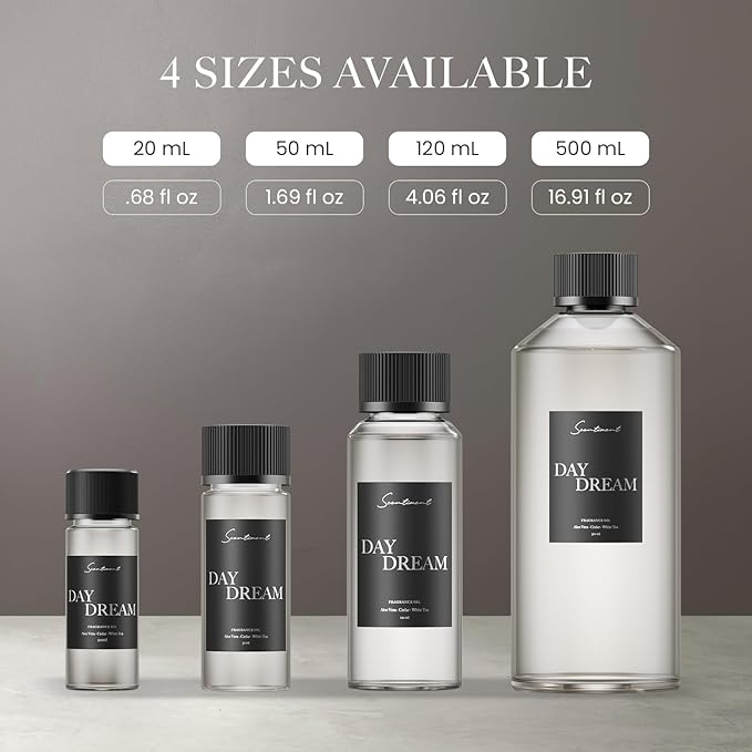 Scentiment Diffuser Oil - Day Dream | Inspired by Luxury Five Star Hotel White Tea Scent | Aromatherapy Home Fragrance| Luxurious Scent with Notes of Aloe Vera, Cedar, White Tea (120 mL)