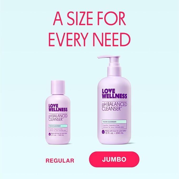 Love Wellness pH Balanced Cleanser | Feminine Vulva Wash for Intimate Health & Hygiene | Fragrance-Free, Non-Irritating & pH Matched | With Aloe Vera & Calendula for Sensitive Skin | 10 Fl Oz