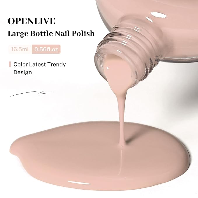 16.5ml Jelly Nude Nail Polish Large Volume Quick Dry Nail Polish, Long Lasting Shine, Fingernail Toenail Nail Art DIY Home Travel Nail Art Gift