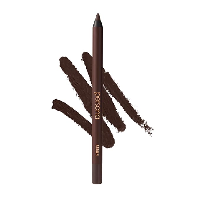 PERSONA 24HR Brown Waterproof Eyeliner Pencil | Creamy Smudgeable for Lash Line & Waterline | All-Day Wear | Vegan, Cruelty-Free | Sharpenable | Made in USA