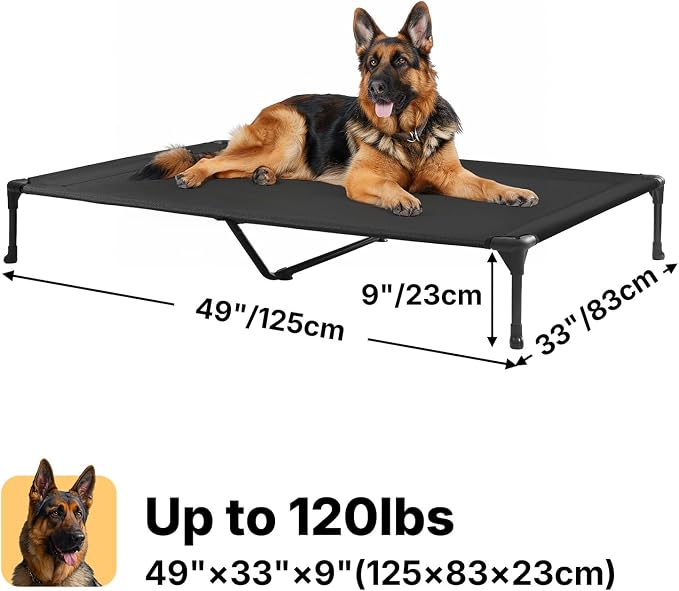 Veehoo Cooling Elevated Dog Bed, Portable Raised Pet Cot with Washable & Breathable Mesh, No-Slip Feet Durable Dog Cots Bed for Indoor & Outdoor Use, X Large, CWC1803-XL | Off-ground training platform, portable camping hammock, breathable mesh, easy to...