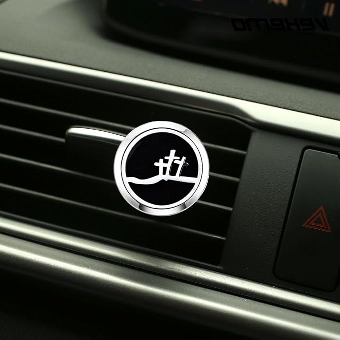 30mm Essential Oil Car Diffuser Vent Clips Car Diffuser Vent Clip Aromatherapy Car Christmas Car Accessories for Women(Cross Christmas)