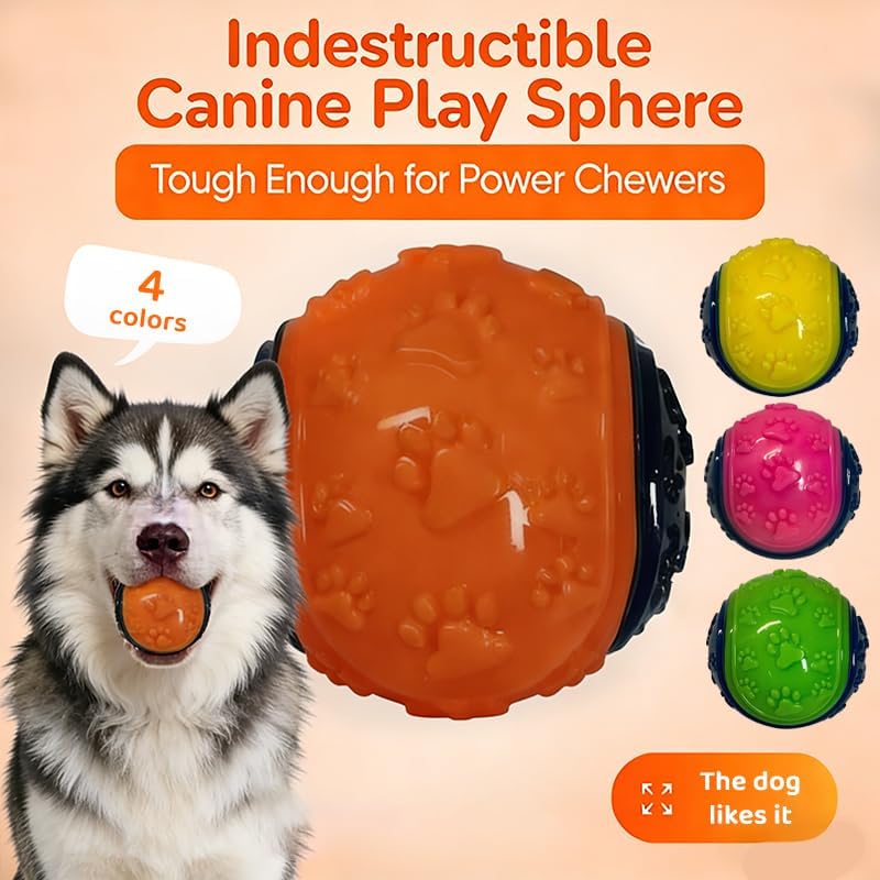 2026 New Interactive Dog Toy Ball, Durable Squeaky Treat Dispensing Dog Chew Toys for Aggressive Chewers, Puppy Teething & Boredom Relief, Puzzle Enrichment Toys for Small Medium Large Dogs, 4 Pack