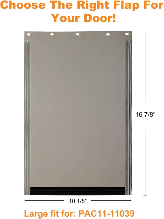 PAC11-11039 Dog Door Replacement Flap - Pet Doggie Replacement Flap Door with Screws Fits PetSafe, Large Size 10 1/8" X 16 7/8"