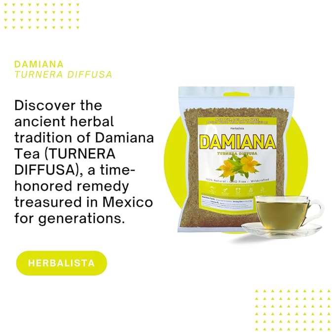 Herbalista - Viral 5oz (141g) Damiana Leaf Herbal Tea - Premium Turnera Diffusa | 100% All-Natural Loose Leaf| Non-GMO Mexican Herbal Tea Wildcrafted.