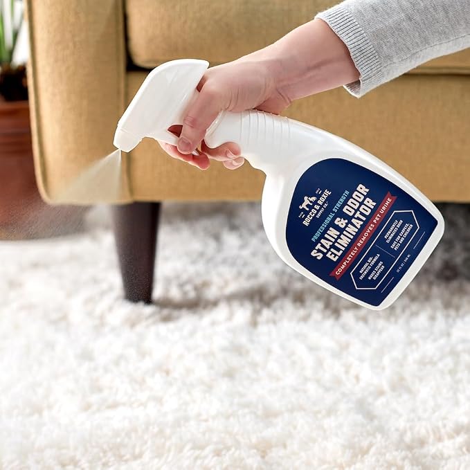 Rocco & Roxie Enzyme Stain & Odor Eliminator, 1 Gallon | Bio-enzymatic urine destroyer; CRI Certified Safe; made in USA; for carpets, bedding, litter boxes, crates & cars
