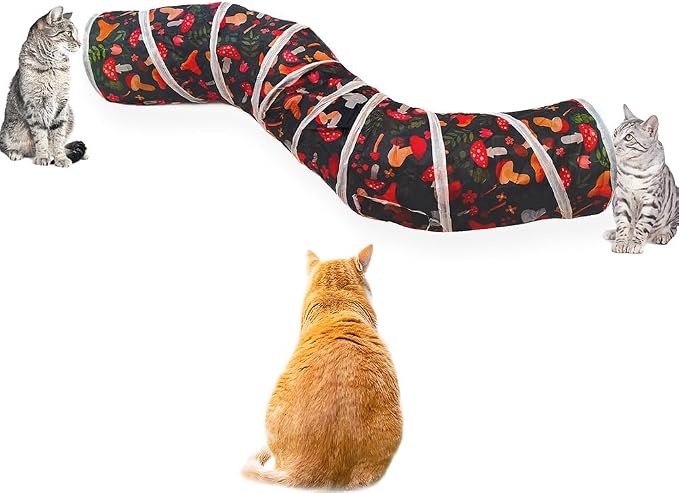 Cat Tunnel, Cat Tunnels for Indoor Cats, S-Shape Foldable Cats Cave