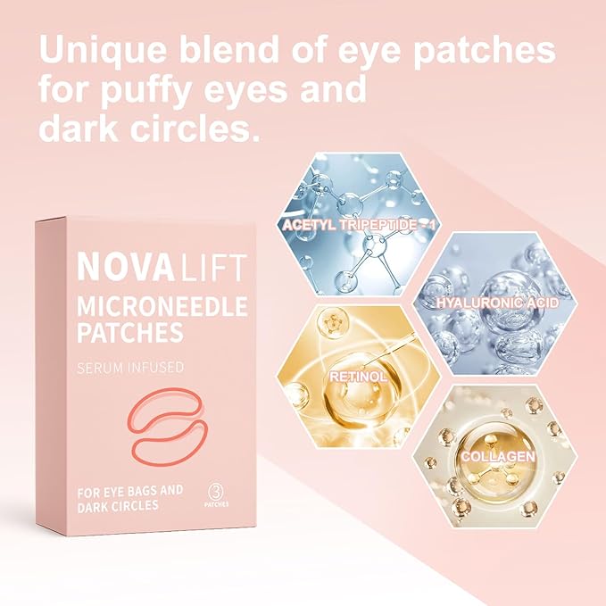Micro Eye Patches, Under Eye Patches for Puffy Eyes, Dark Circles & Fine Lines, Deeply Hydrating Anti-Wrinkle Patches, Smooth Application Forehead & Smile Line Patches (1)